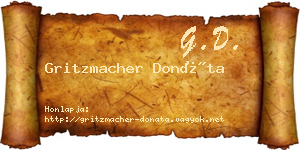 Gritzmacher Donáta névjegykártya